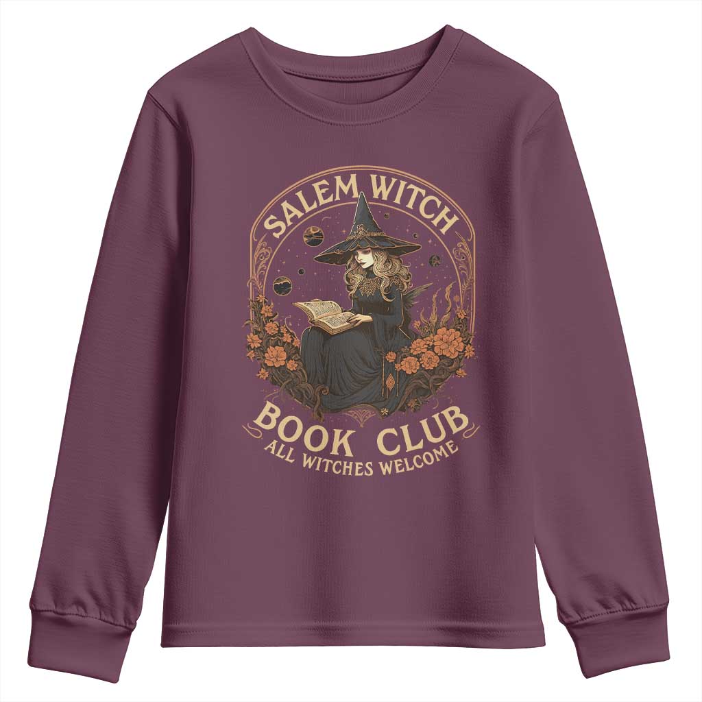 Salem Witch Book Club All Witches Welcome Youth Sweatshirt Halloween Book Lover - Wonder Print Shop