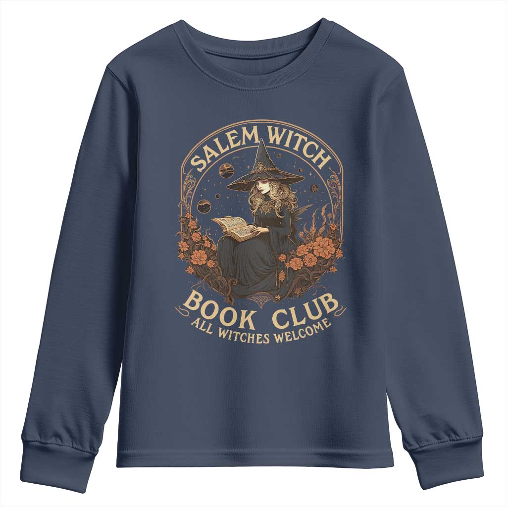 Salem Witch Book Club All Witches Welcome Youth Sweatshirt Halloween Book Lover - Wonder Print Shop