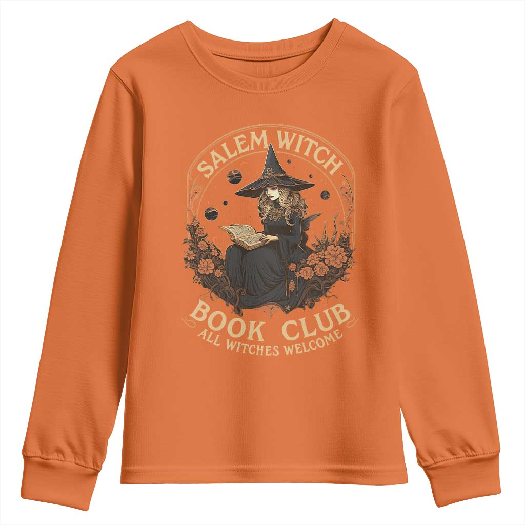 Salem Witch Book Club All Witches Welcome Youth Sweatshirt Halloween Book Lover - Wonder Print Shop