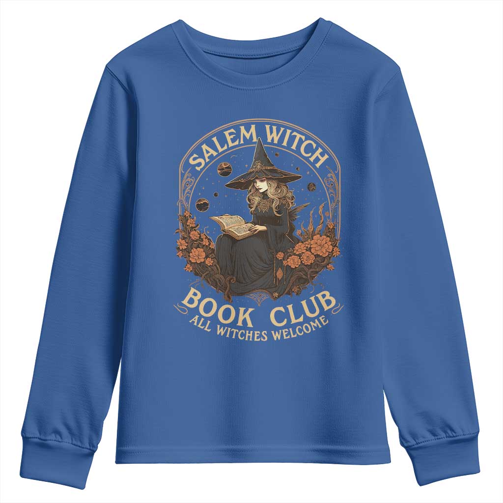 Salem Witch Book Club All Witches Welcome Youth Sweatshirt Halloween Book Lover - Wonder Print Shop