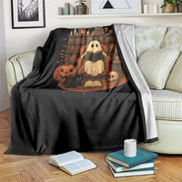 Halloween Book Lover Throw Blanket Spooky Ghost Reading Book Librarians Bookworm - Wonder Print Shop