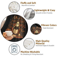 Halloween Book Lover Throw Blanket Spooky Ghost Reading Book Librarians Bookworm - Wonder Print Shop