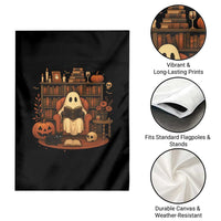 Halloween Book Lover Garden Flag Spooky Ghost Reading Book Librarians Bookworm - Wonder Print Shop