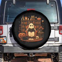 Halloween Book Lover Spare Tire Cover Spooky Ghost Reading Book Librarians Bookworm - Wonder Print Shop