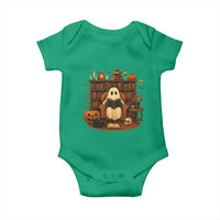 Halloween Book Lover Baby Onesie Spooky Ghost Reading Book Librarians Bookworm - Wonder Print Shop
