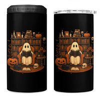 Halloween Book Lover 4 in 1 Can Cooler Tumbler Spooky Ghost Reading Book Librarians Bookworm - Wonder Print Shop