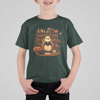 Halloween Book Lover T Shirt For Kid Spooky Ghost Reading Book Librarians Bookworm - Wonder Print Shop