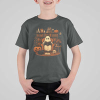 Halloween Book Lover T Shirt For Kid Spooky Ghost Reading Book Librarians Bookworm - Wonder Print Shop