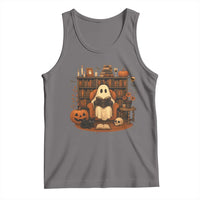 Halloween Book Lover Tank Top Spooky Ghost Reading Book Librarians Bookworm - Wonder Print Shop