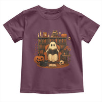 Halloween Book Lover Toddler T Shirt Spooky Ghost Reading Book Librarians Bookworm - Wonder Print Shop