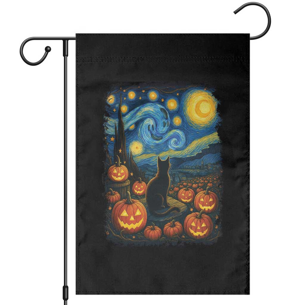 Halloween Cat Starry Night Van Gogh Cat Lovers Garden Flag - Wonder Print Shop