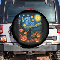Halloween Cat Starry Night Van Gogh Cat Lovers Spare Tire Cover - Wonder Print Shop