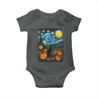 Halloween Cat Starry Night Van Gogh Cat Lovers Baby Onesie - Wonder Print Shop