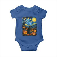 Halloween Cat Starry Night Van Gogh Cat Lovers Baby Onesie - Wonder Print Shop
