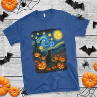 Halloween Cat Starry Night Van Gogh Cat Lovers T Shirt - Wonder Print Shop