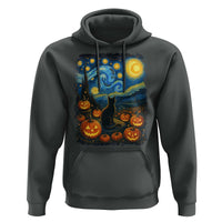 Halloween Cat Starry Night Van Gogh Cat Lovers Hoodie - Wonder Print Shop