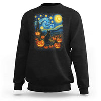 Halloween Cat Starry Night Van Gogh Cat Lovers Sweatshirt - Wonder Print Shop