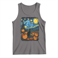 Halloween Cat Starry Night Van Gogh Cat Lovers Tank Top - Wonder Print Shop