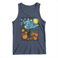 Halloween Cat Starry Night Van Gogh Cat Lovers Tank Top - Wonder Print Shop