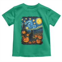 Halloween Cat Starry Night Van Gogh Cat Lovers Toddler T Shirt - Wonder Print Shop