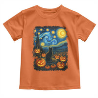 Halloween Cat Starry Night Van Gogh Cat Lovers Toddler T Shirt - Wonder Print Shop