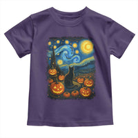 Halloween Cat Starry Night Van Gogh Cat Lovers Toddler T Shirt - Wonder Print Shop