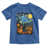 Halloween Cat Starry Night Van Gogh Cat Lovers Toddler T Shirt - Wonder Print Shop