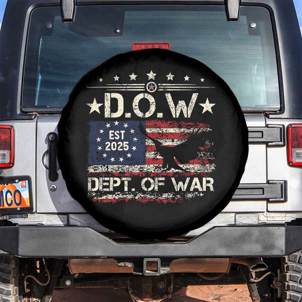 Dept Of War Est 2025 Spare Tire Cover DOW Military Patriotic American Flag - Wonder Print Shop