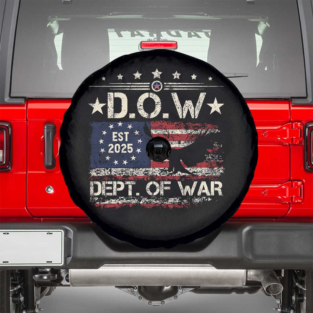 Dept Of War Est 2025 Spare Tire Cover DOW Military Patriotic American Flag - Wonder Print Shop