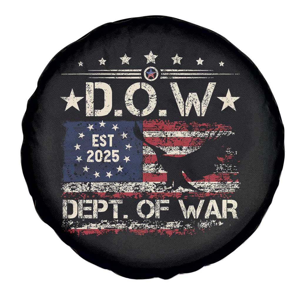 Dept Of War Est 2025 Spare Tire Cover DOW Military Patriotic American Flag - Wonder Print Shop