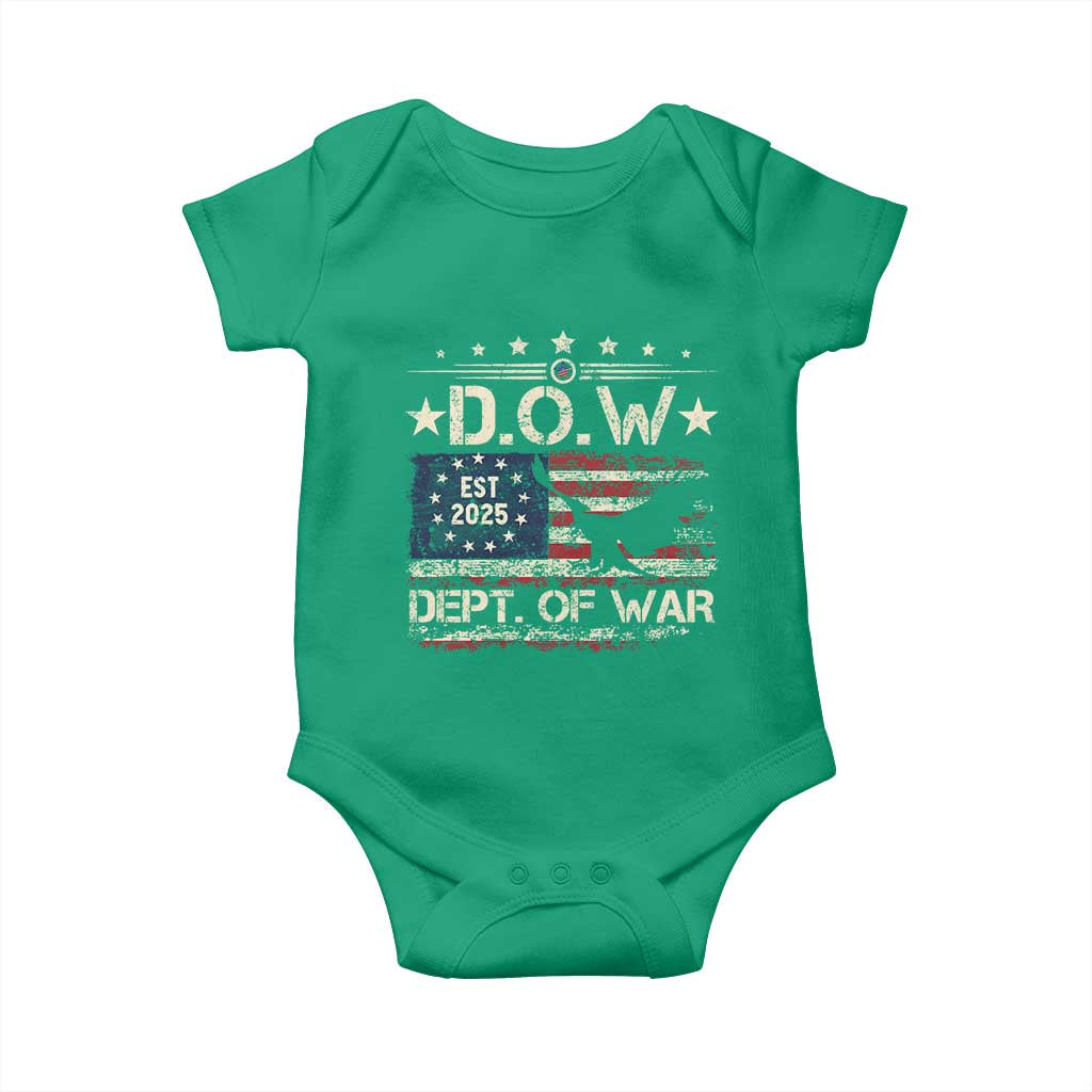 Dept Of War Est 2025 Baby Onesie DOW Military Patriotic American Flag - Wonder Print Shop