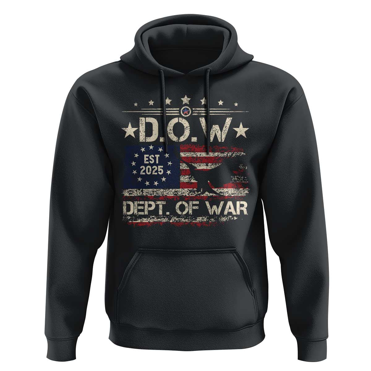 Dept Of War Est 2025 Hoodie DOW Military Patriotic American Flag - Wonder Print Shop