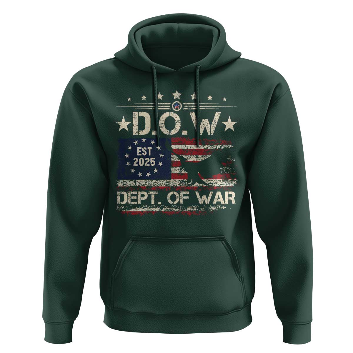 Dept Of War Est 2025 Hoodie DOW Military Patriotic American Flag - Wonder Print Shop