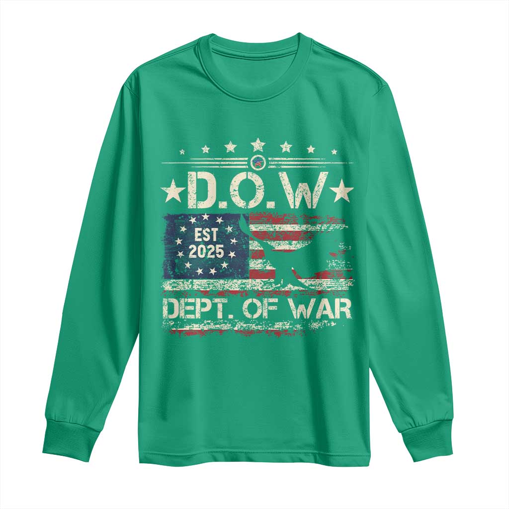 Dept Of War Est 2025 Long Sleeve Shirt DOW Military Patriotic American Flag - Wonder Print Shop