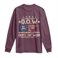 Dept Of War Est 2025 Long Sleeve Shirt DOW Military Patriotic American Flag - Wonder Print Shop