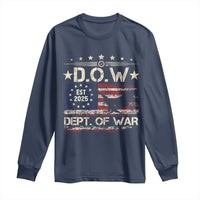 Dept Of War Est 2025 Long Sleeve Shirt DOW Military Patriotic American Flag - Wonder Print Shop