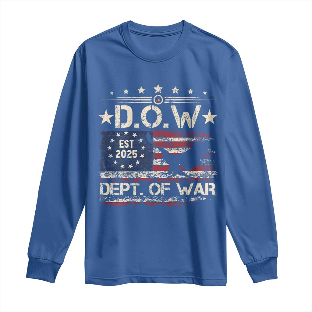 Dept Of War Est 2025 Long Sleeve Shirt DOW Military Patriotic American Flag - Wonder Print Shop