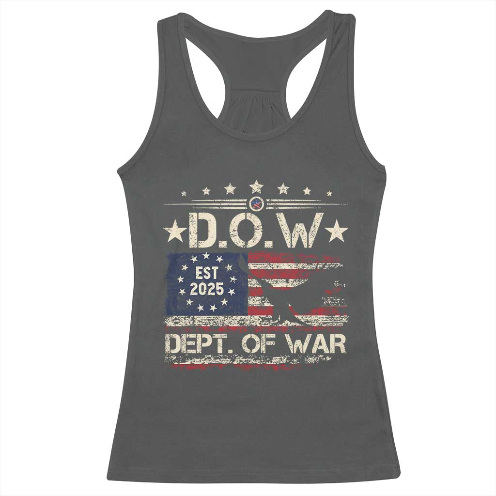 Dept Of War Est 2025 Racerback Tank Top DOW Military Patriotic American Flag - Wonder Print Shop