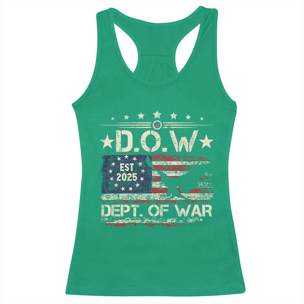 Dept Of War Est 2025 Racerback Tank Top DOW Military Patriotic American Flag - Wonder Print Shop