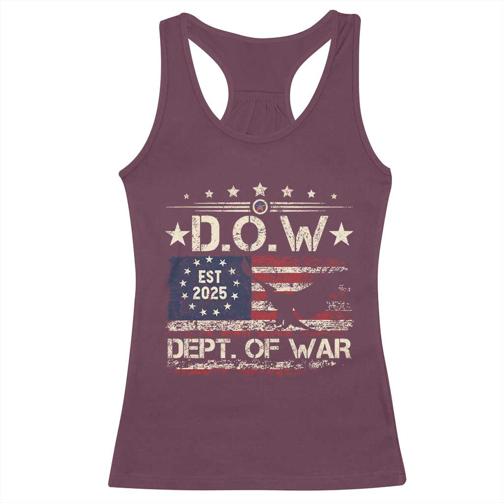 Dept Of War Est 2025 Racerback Tank Top DOW Military Patriotic American Flag - Wonder Print Shop
