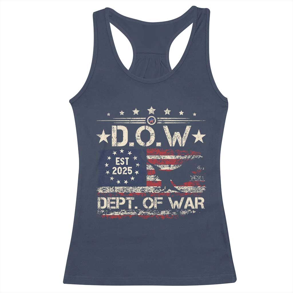 Dept Of War Est 2025 Racerback Tank Top DOW Military Patriotic American Flag - Wonder Print Shop