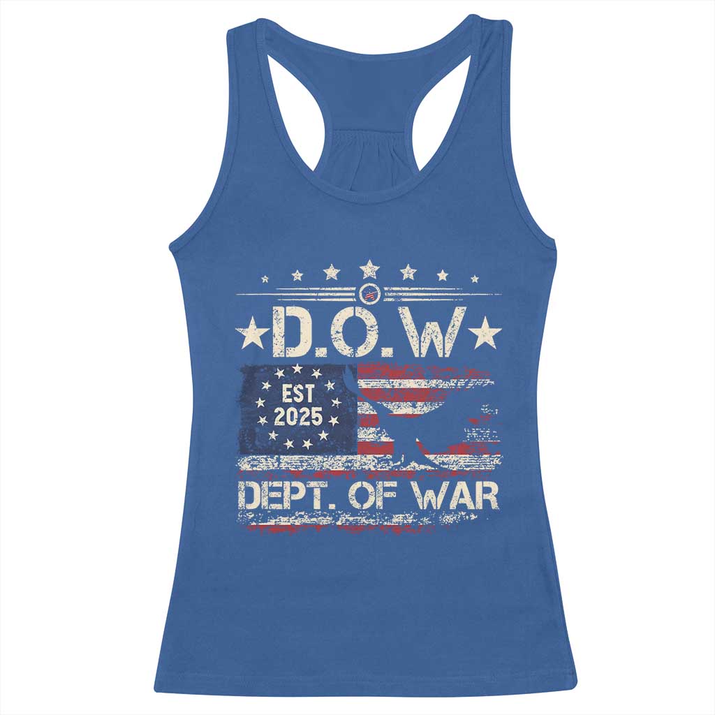 Dept Of War Est 2025 Racerback Tank Top DOW Military Patriotic American Flag - Wonder Print Shop