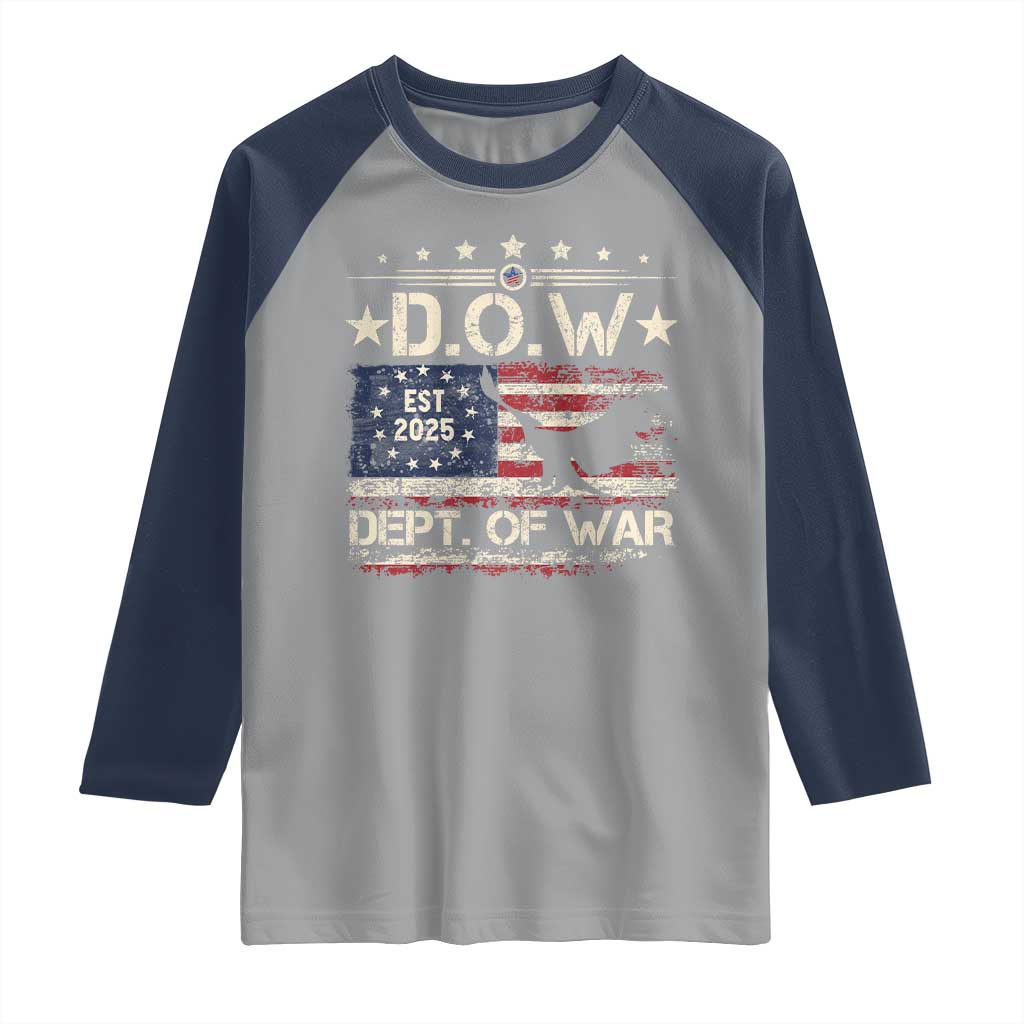 Dept Of War Est 2025 Raglan Shirt DOW Military Patriotic American Flag - Wonder Print Shop