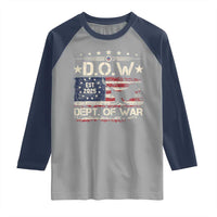 Dept Of War Est 2025 Raglan Shirt DOW Military Patriotic American Flag - Wonder Print Shop