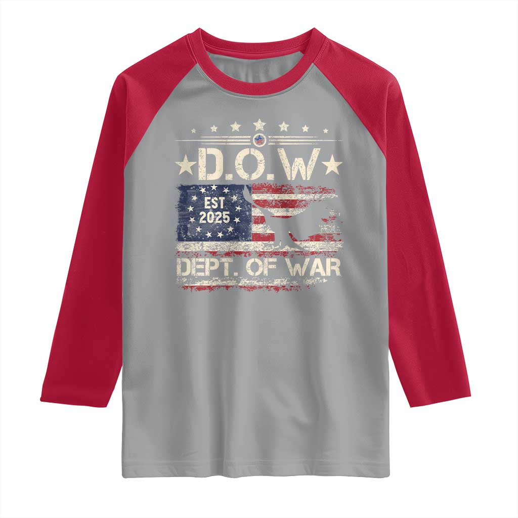Dept Of War Est 2025 Raglan Shirt DOW Military Patriotic American Flag - Wonder Print Shop