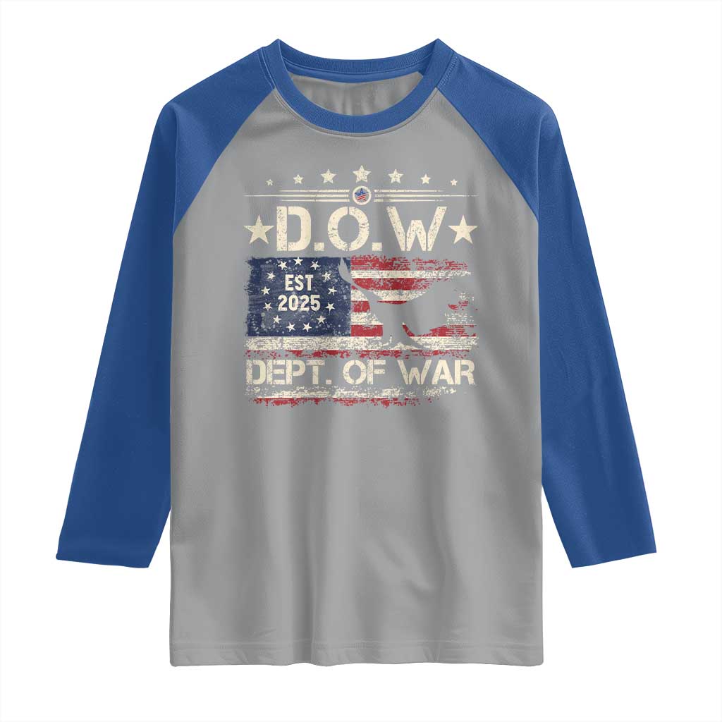 Dept Of War Est 2025 Raglan Shirt DOW Military Patriotic American Flag - Wonder Print Shop