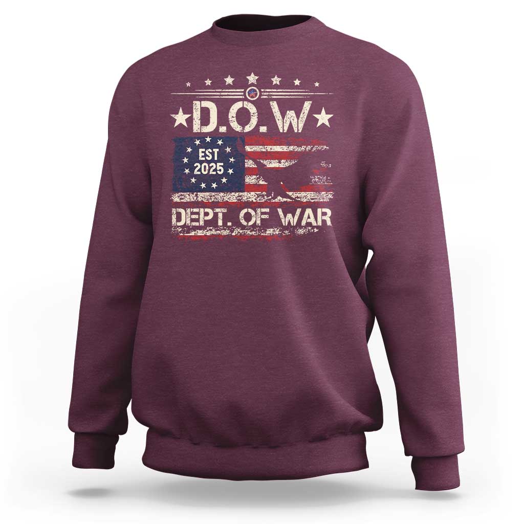 Dept Of War Est 2025 Sweatshirt DOW Military Patriotic American Flag - Wonder Print Shop
