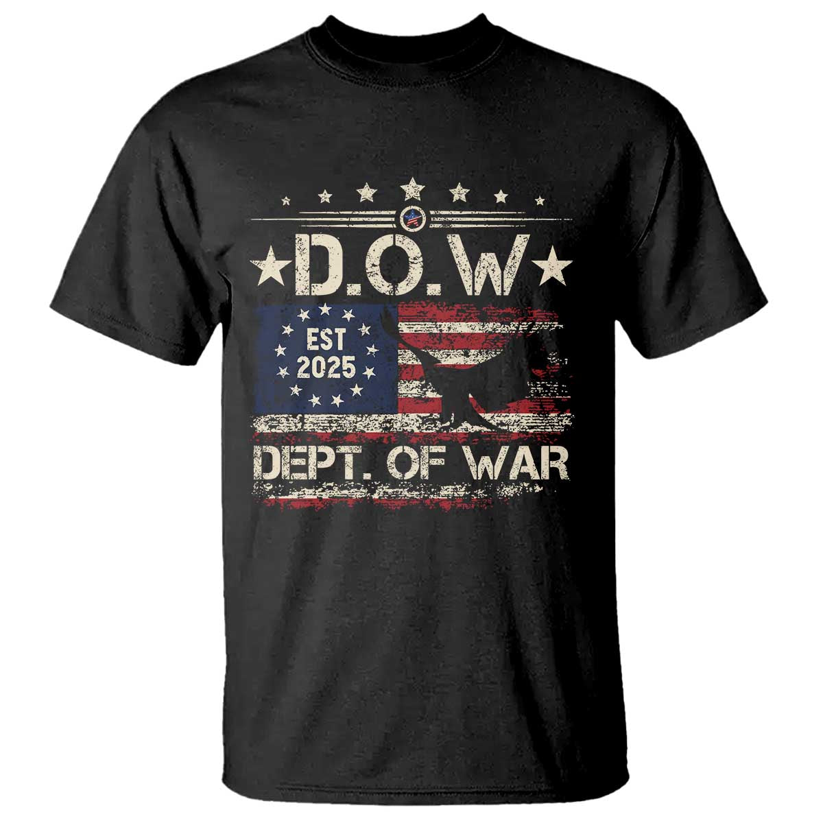 Dept Of War Est 2025 T Shirt DOW Military Patriotic American Flag - Wonder Print Shop