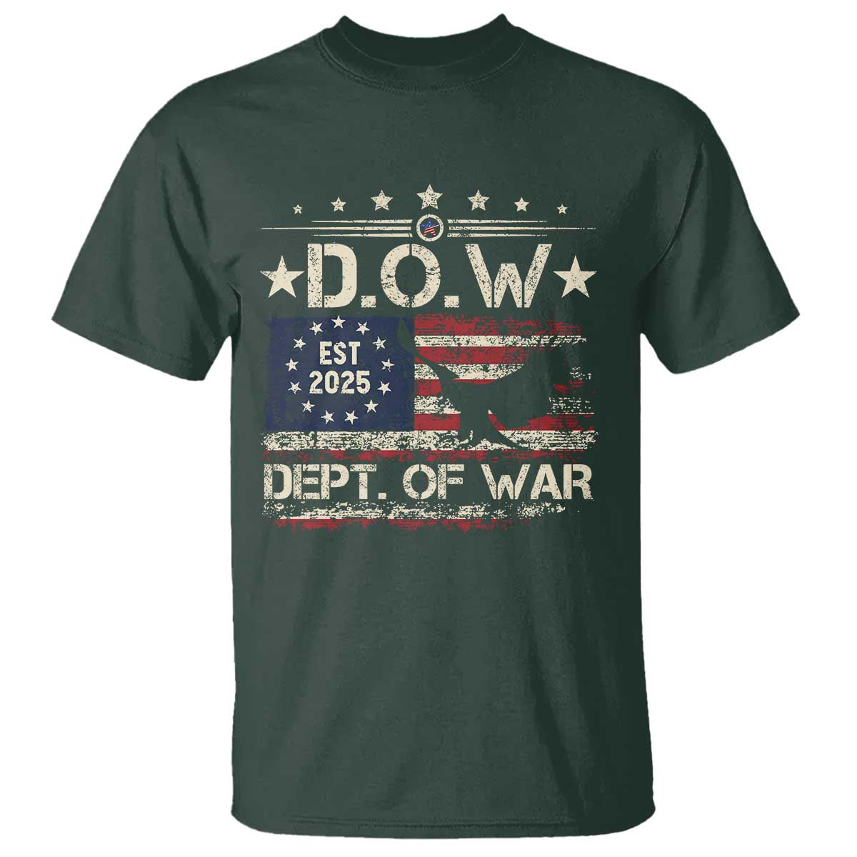 Dept Of War Est 2025 T Shirt DOW Military Patriotic American Flag - Wonder Print Shop