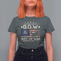 Dept Of War Est 2025 T Shirt For Women DOW Military Patriotic American Flag - Wonder Print Shop